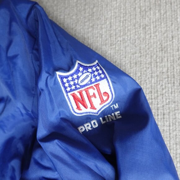 Vintage New England Patriots Jacket Large Blue Pullover Starter Pro Line - Picture 10 of 15